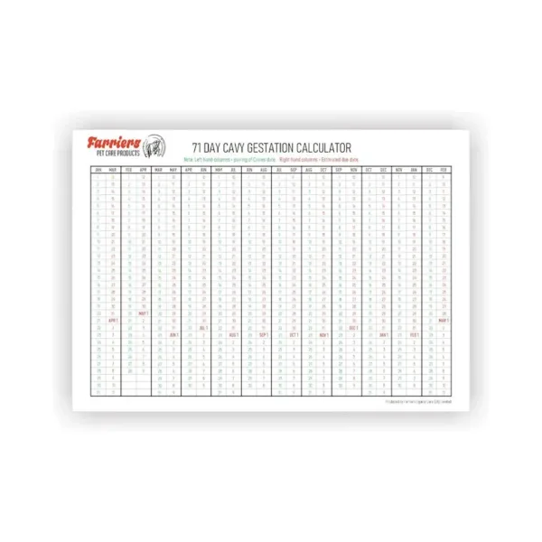 Guinea Pig Gestation Chart