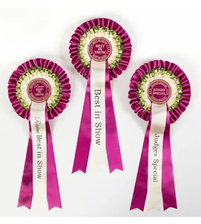 Best in Show, Reserve Best in Show & Judges Special Luxury Rosettes (Set of 3)