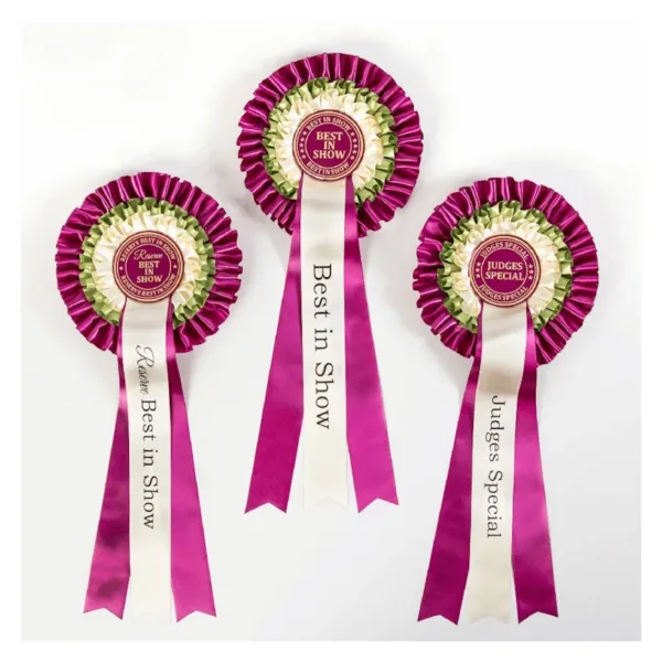 Best in Show, Reserve Best in Show & Judges Special Luxury Rosettes (Set of 3)