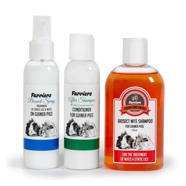 Farriers Biosect Mite Shampoo, Spray & Conditioner For Guinea Pigs (Triple Pack)